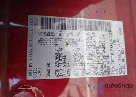 2018 Nissan Rogue Sv from USA, damaged, VIN 5N1AT2MT7JC701402